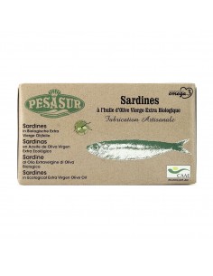 Sardines  à l'huile d'olive bio 120g   -  Pesasur