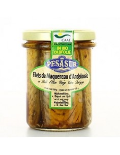 Filets de maquereau d'Andalousie à l'huile d'olive bio 195g   -  Pesasur